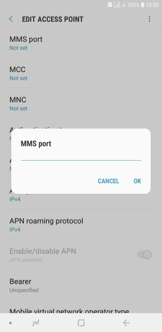 Key in 8080 and press OK.