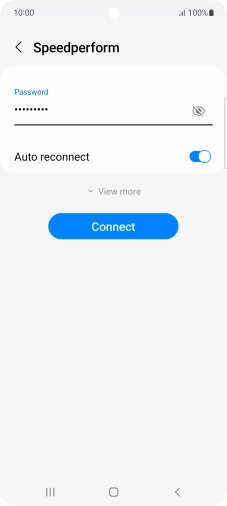 Key in the password for the Wi-Fi network and press Connect.