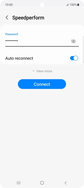Key in the password for the Wi-Fi network and press Connect.
