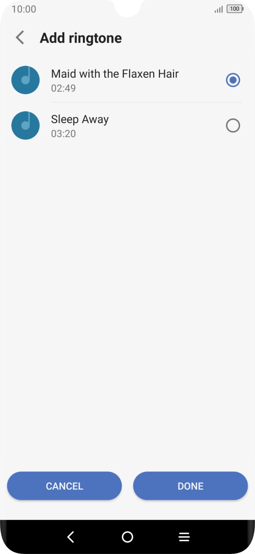 Press the required ring tones to hear them.