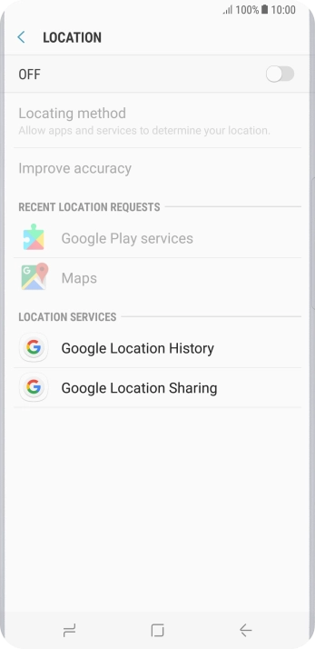 Press the indicator to turn the function on or off.