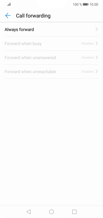 Press the required divert type.