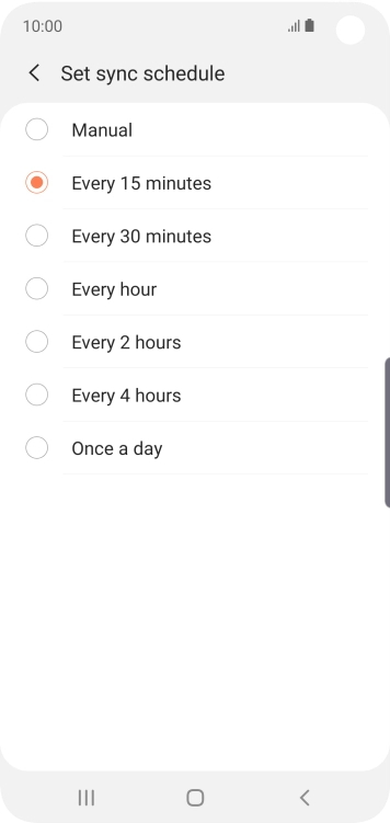 Press the required setting.