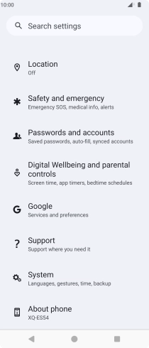 Press Passwords and accounts.