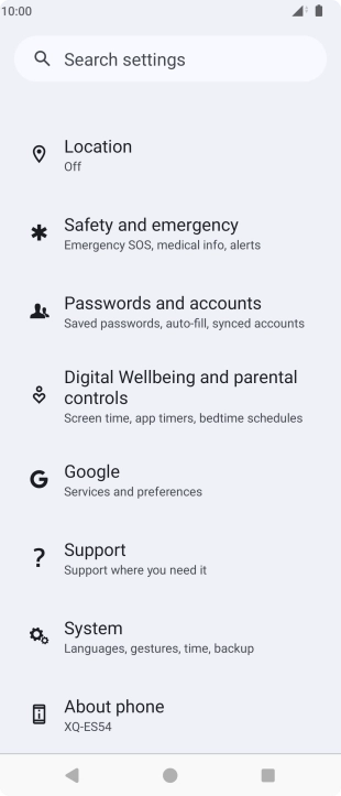 Press Passwords and accounts.