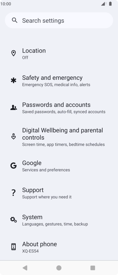 Press Passwords and accounts.
