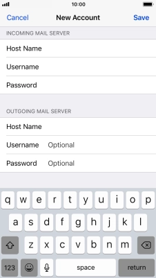 Press Username and key in the username for your email account.