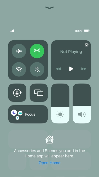 Press the flight mode icon to turn the function on or off.