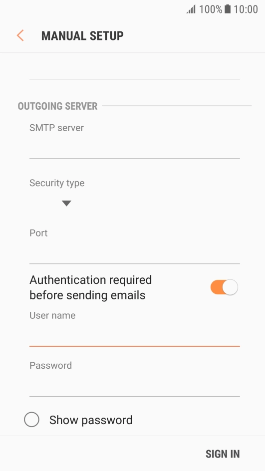 Press the field below 