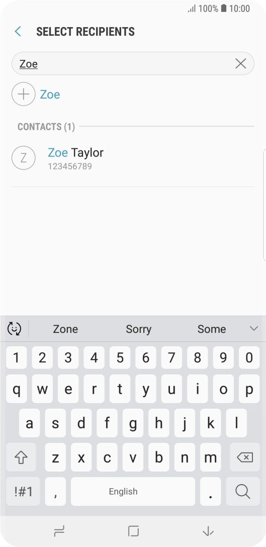 Press the required contact.