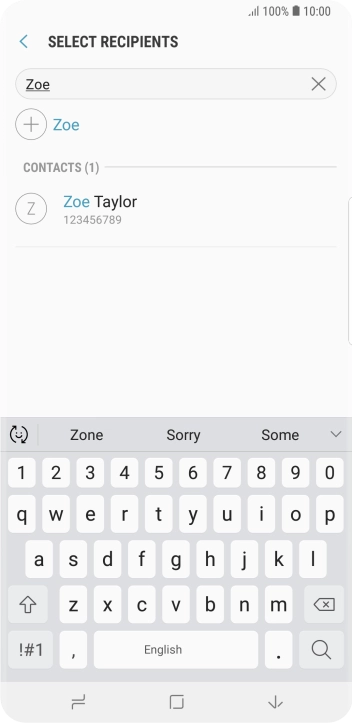 Press the required contact.