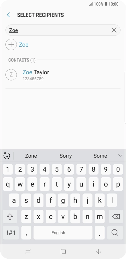 Press the required contact.