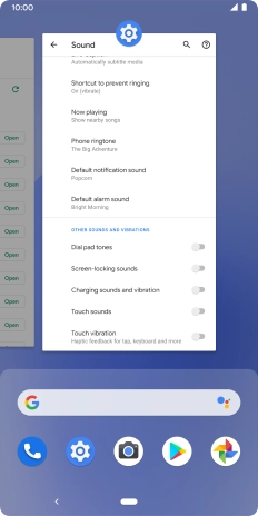 Slide your finger right on the screen.