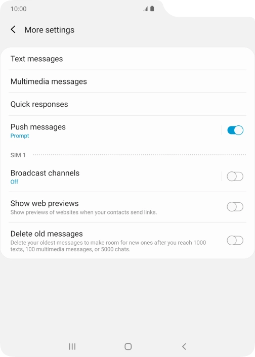 Press Text messages.