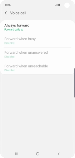 Press the required divert type.