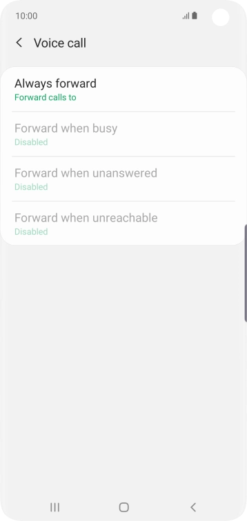 Press the required divert type.