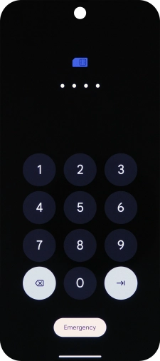 If you're asked to key in your PIN, do so and press arrow right. The default PIN is 1111.