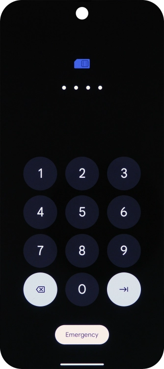 If you're asked to key in your PIN, do so and press arrow right. The default PIN is 1111.