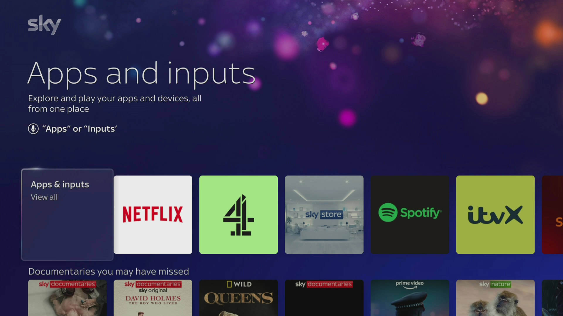 Go to Apps & inputs.