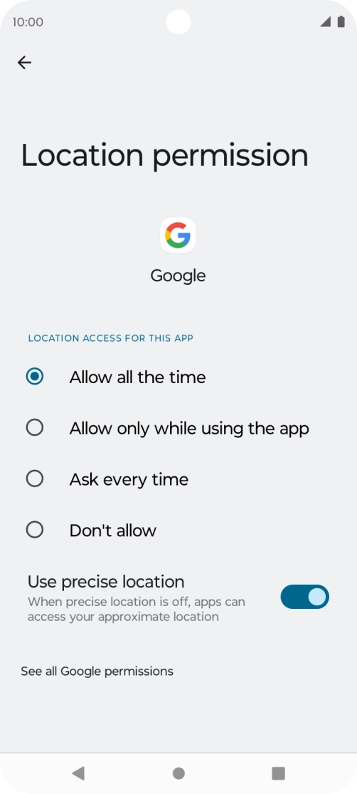 Press the required setting to turn the function on or off.