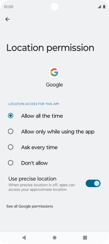 Press the required setting to turn the function on or off.