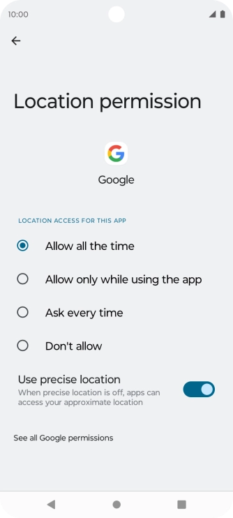 Press the required setting to turn the function on or off.