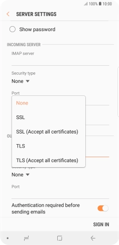 Press None to turn off the function.