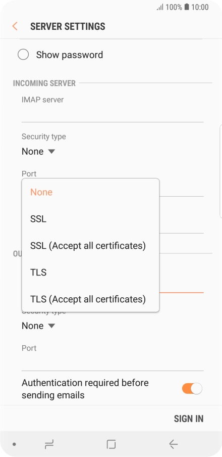 Press None to turn off the function.