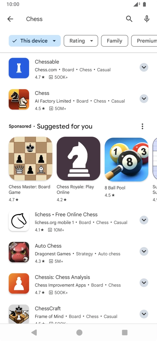 Press the required app.