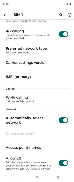 Press Access point names.
