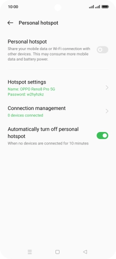 Press Hotspot settings.
