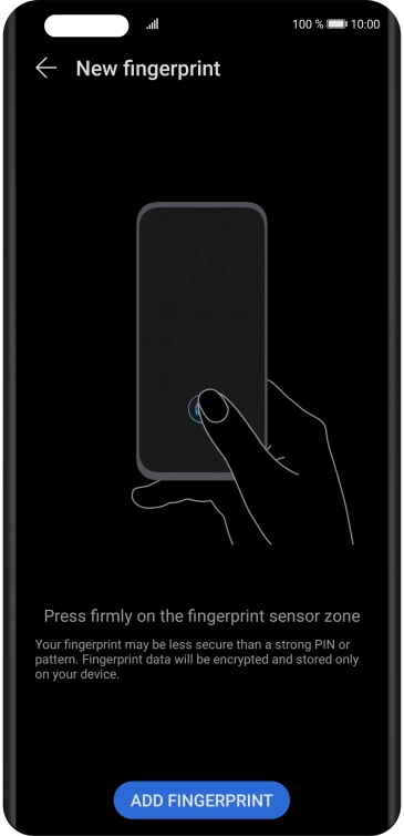 Press ADD FINGERPRINT.
