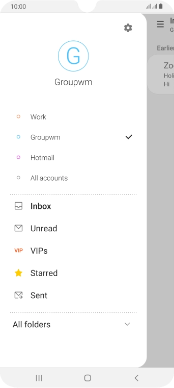 Press the settings icon.