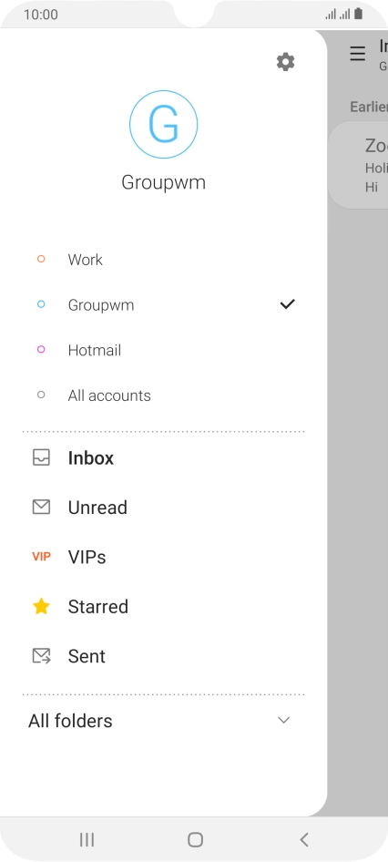 Press the settings icon.