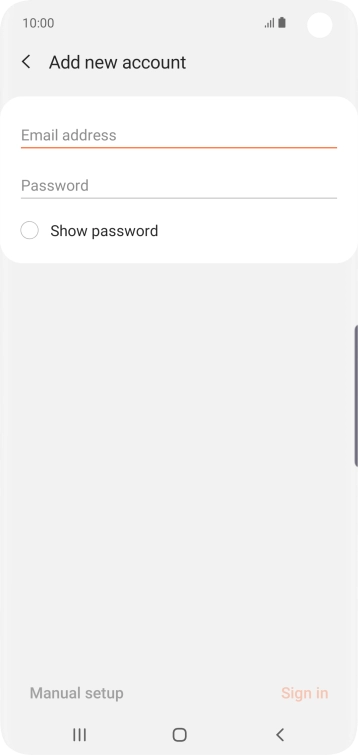 Press Email address and key in your email address.