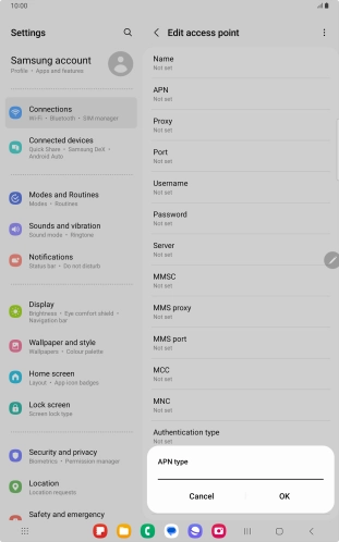 Key in default and press OK.