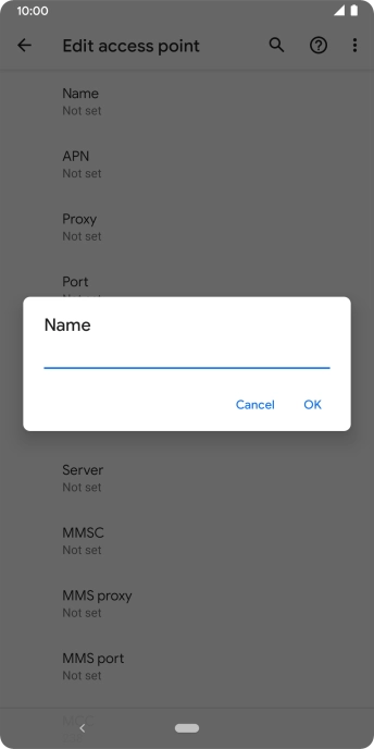 Key in EE Internet and press OK.