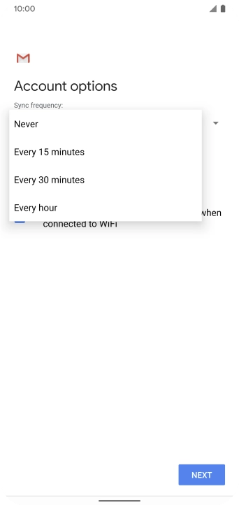 Press the required setting.