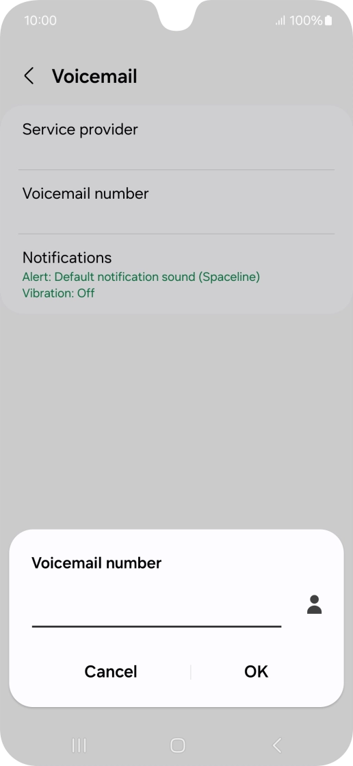 Key in +447953222222 and press OK.