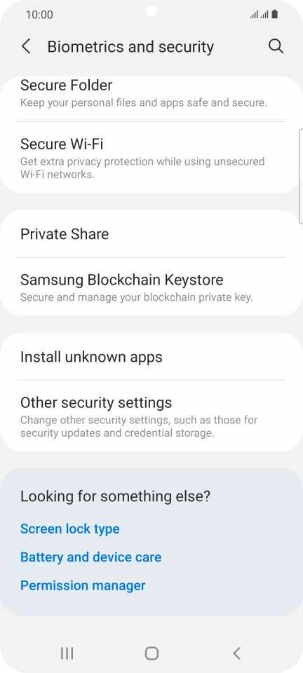 Press Other security settings.