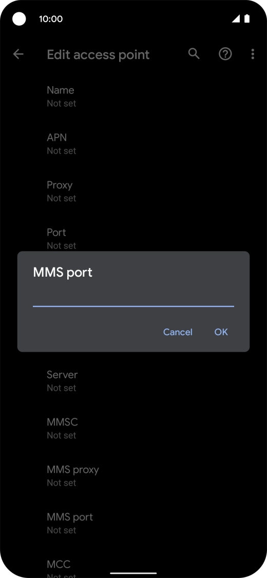 Key in 8080 and press OK.