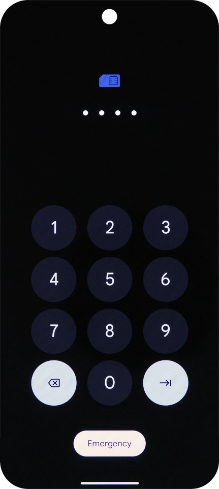 If you're asked to key in your PIN, do so and press arrow right. The default PIN is 1111.