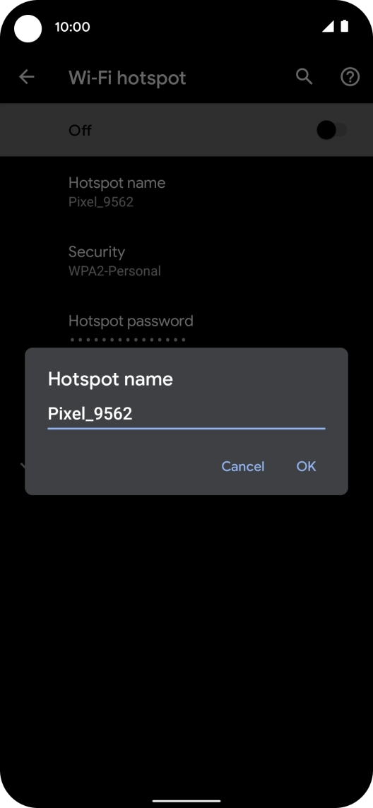 Key in the required Wi-Fi hotspot name and press OK.