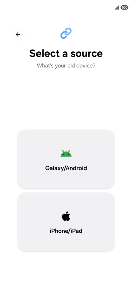 Press the required setting and follow the instructions on the screen to transfer the content from another phone.