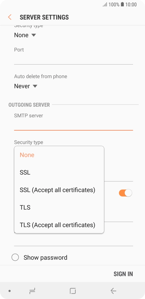 Press None to turn off the function.
