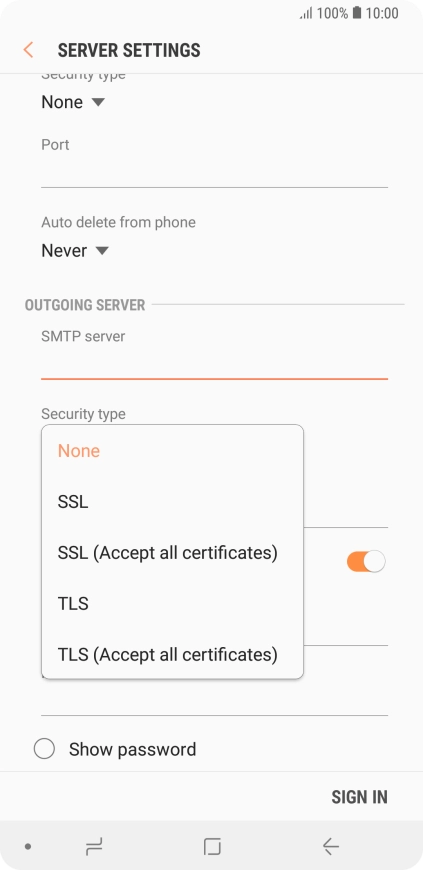 Press None to turn off the function.