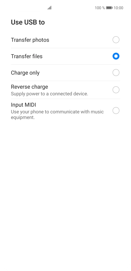 Press Transfer files.