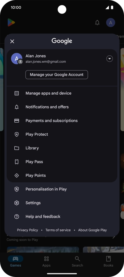 Press Manage apps and device.