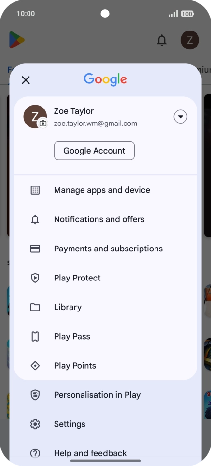 Press Manage apps and device.