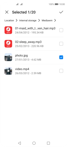Press the confirm icon.
